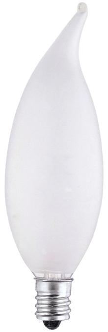 Westinghouse 60CA10/F/CB 60W CA10 Flame Tip Incandescent Frost E12 Base, 120 Volt