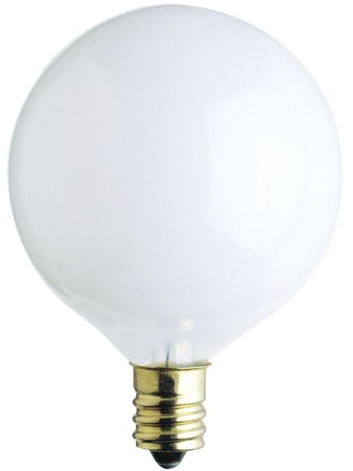 Westinghouse 60G161/2/W/CB 2CD | 60W G16 1/2 Incandescent White E12 Base 120V 2-Pack