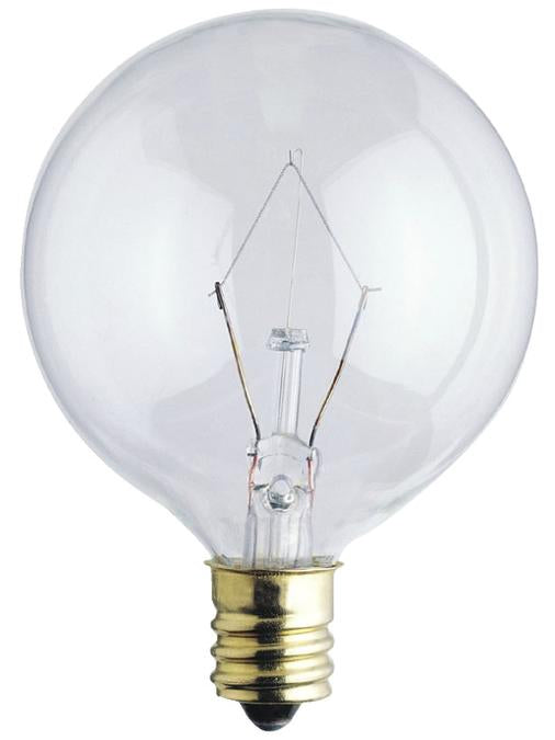 Westinghouse 40G161/2/CB 2CD | 40W G16 1/2 Incandescent Clear E12 Base 120V 2-Pack