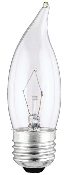 Westinghouse 25CA10 2CD | 25W CA10 Flame Tip Incandescent Clear E26 Base 120V 2-Pack