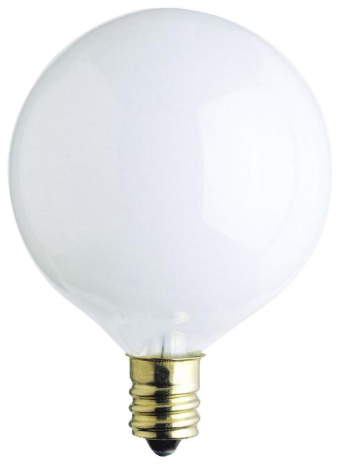 Westinghouse 60G161/2/W/CB | 60W G16 1/2 Incandescent White E12 (Candelabra) Base, 120 Volt, Box