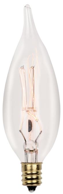 Westinghouse VINTAGE/40/C10 2CD | 40W C10 Flame Tip incandescent Clear E12 Base 120Vs 2-Pack
