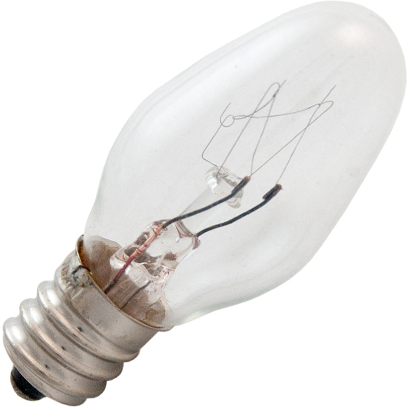 Eiko 40351 4C7/130V | 4W 130V C7 Clear Candelabra (E12) Base Bulb