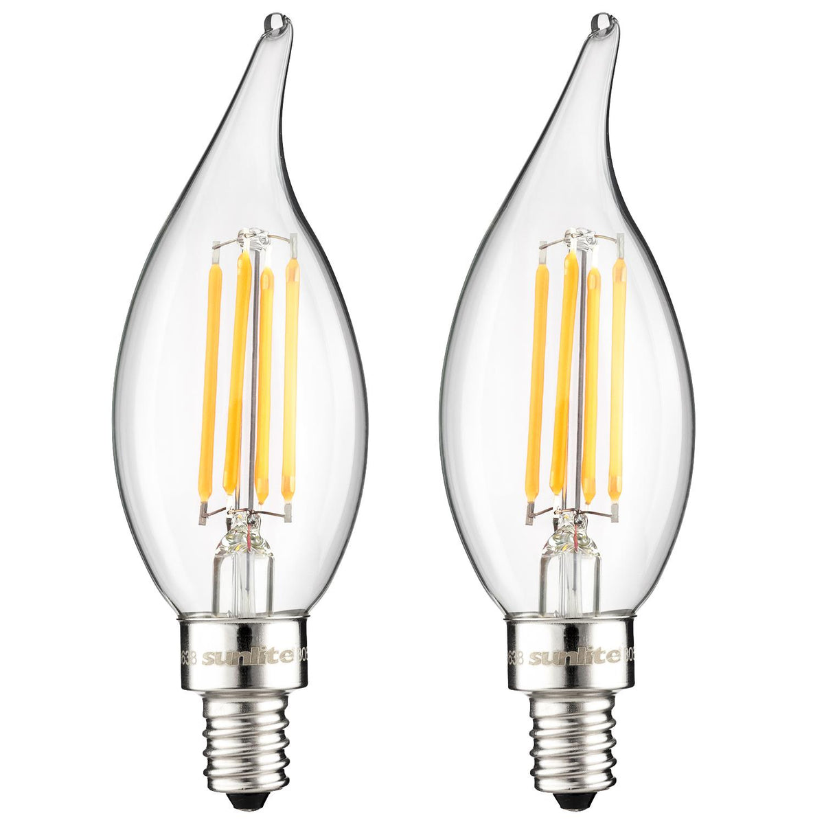 Sunlite LED Vintage Chandelier 4W (40W Equal) E12 Base Warm White - 2 Pack