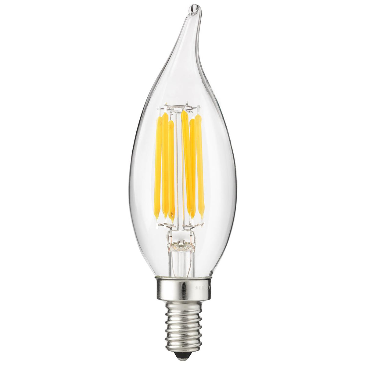 Sunlite CFC/LED/AQ/6W/E12/D/CL/27K LED Antique 6W Chandelier Med Base 2700K Soft White 6/Pk