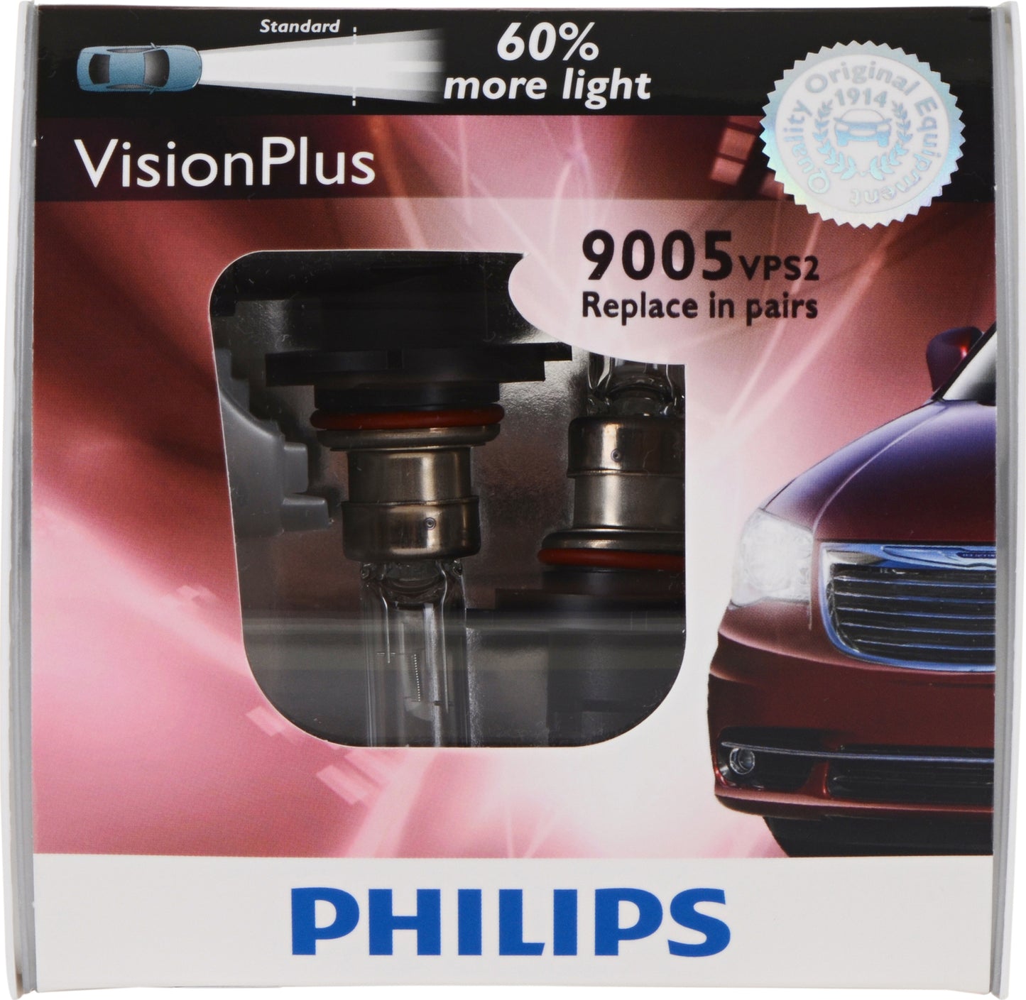 9005 (HB3) VisionPlus Bulb (2 Pack) | Philips 9005VPS2