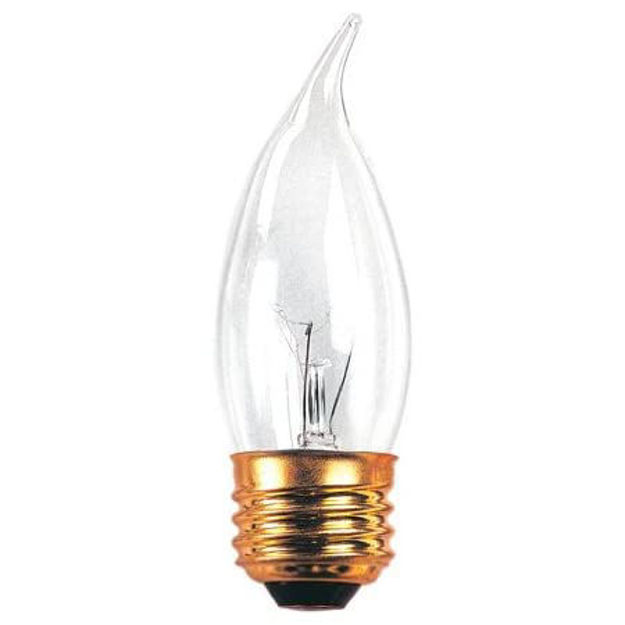 60W CA10 Flame Tip E26 (Medium Base) Chadelier bulb