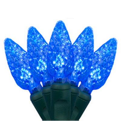 C6 Strawberry LED String Lights - Blue - 35 Lites - 12 Ft String