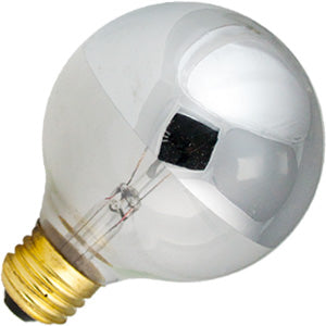 60W 130V G25 Incandescent - Globe - Silver Half Dome - Medium Base