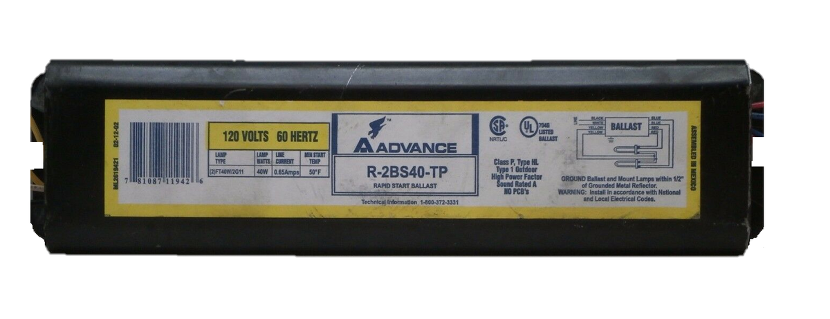 Philips - R2BS40TP|40W TT 2 Lamp Ballast