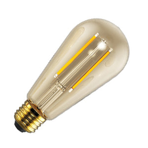 Standard - 5W LED Vintage Filament Style - ST19 - Clear - Medium Base