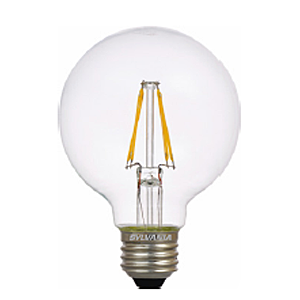Sylvania 74587 | 4.5W Filament LED - 40W Equal - G25 - Medium Base - 2700K