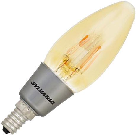 Sylvania 79539 | 4W Filament LED - 40W Equal - B10 - Candelabra Base - 2200K Amber