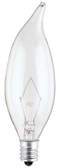 Westinghouse 40CA91/2/CB/130 25PK | 40W CA9 1/2 Flame Tip Incandescent Clear E12 Base 130V
