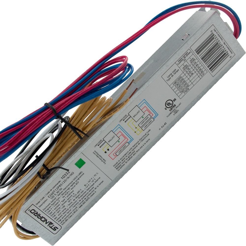 Standard - 60W T12HO Electronic Ballast - 1 or 2 Lamps - Program Start