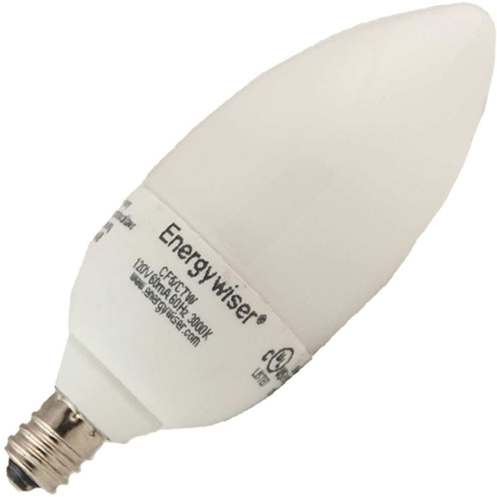 Bulbrite CF5/CTF - 5W CFL - Warm White Light - Candelabra Base