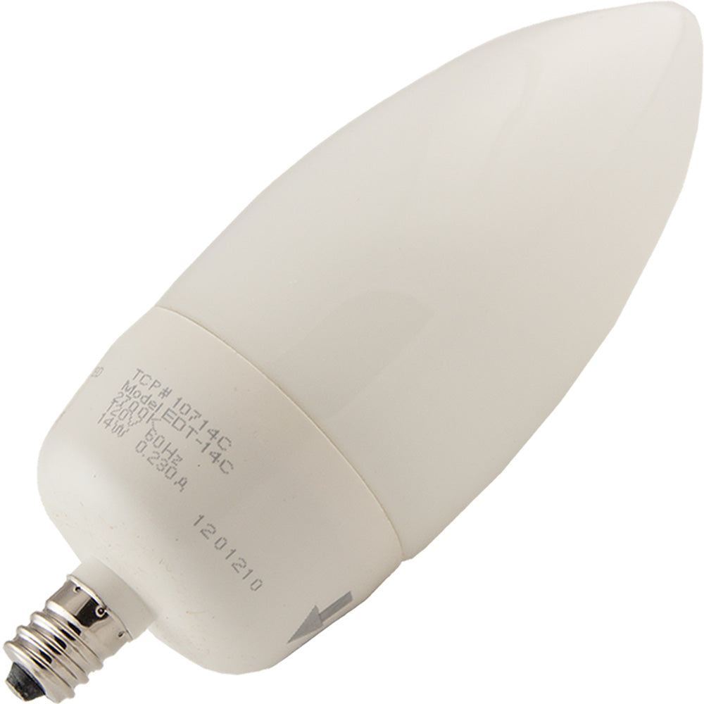 TCP 14W Compact Fluorescent Bulb | Deco 2700K Candelabra Base Energy Saving