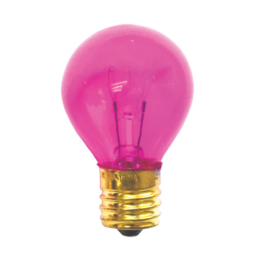 Bulbrite 10S11TP 10W Dimmable S11 Night Light Replacement Bulb - E17 Base - Transparent Pink
