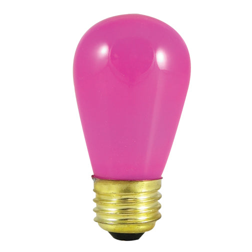 Bulbrite 11S14CP 11W Dimmable S14 String Light Replacement Bulb - E26 Base - Ceramic Pink