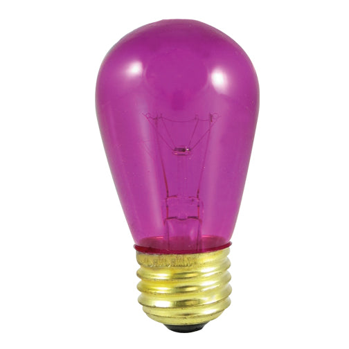 Bulbrite 11S14TF 11W Dimmable S14 String Light Replacement Bulb - E26 Base - Transparent Fuschia