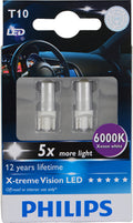 Philips 129666000KX2 | W5W LED Interior Bulb - T10 6000K (2 Pack )