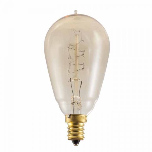Bulbrite - 25W Vintage Bulb, Spiral Filament, Candelabra Base