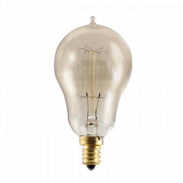 Bulbrite 132515, NOS25A15/SQ/E12 - 25W Vintage Bulb, Candelabra Base