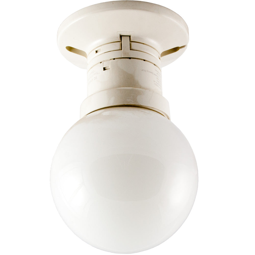 Utility Globe Ceiling Mount Fixture - 26W Warm White CFL Bulb