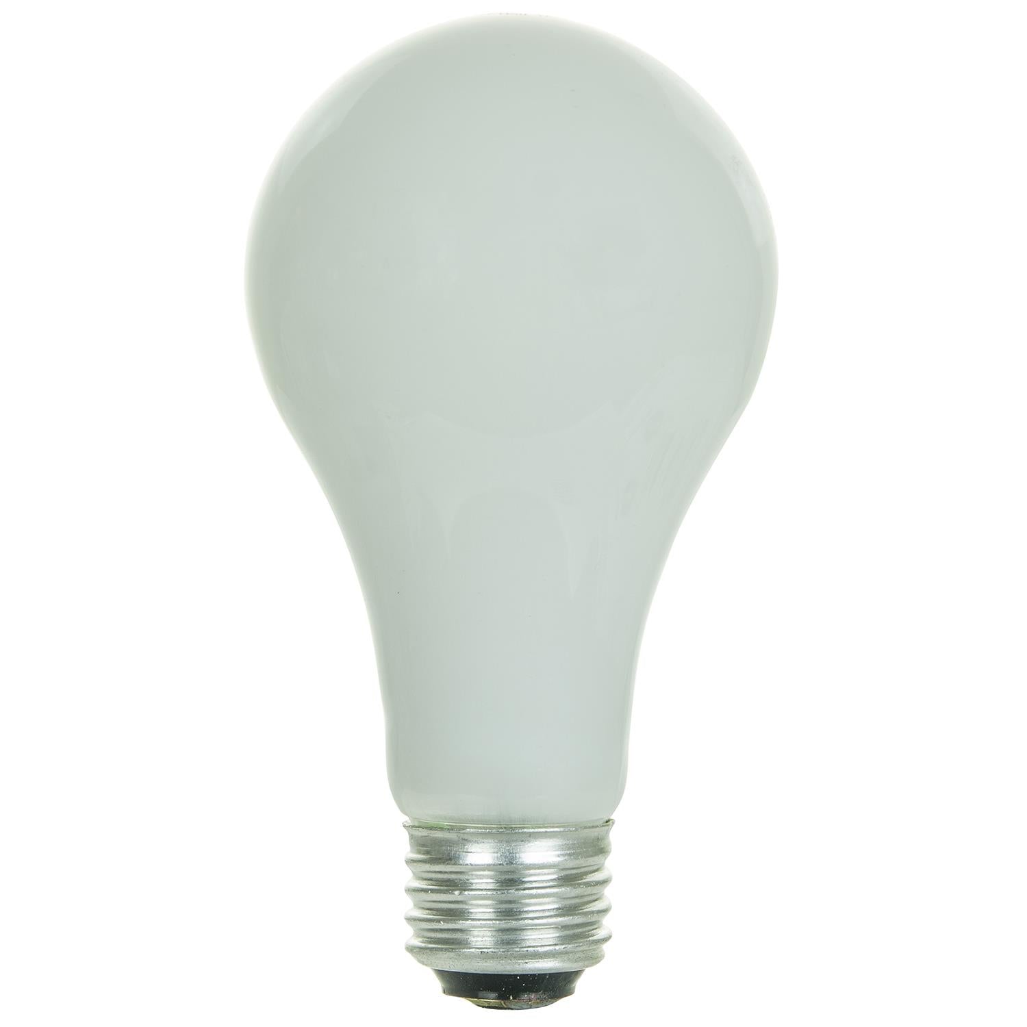 Sunlite 50-100-150 Watt A21 3-Way, Medium Base, White - 12 Pack