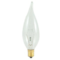 Bulbrite 25CFC/HV 25W CA10 Flame Tip Chandelier Bulb - E12 Base - 220V