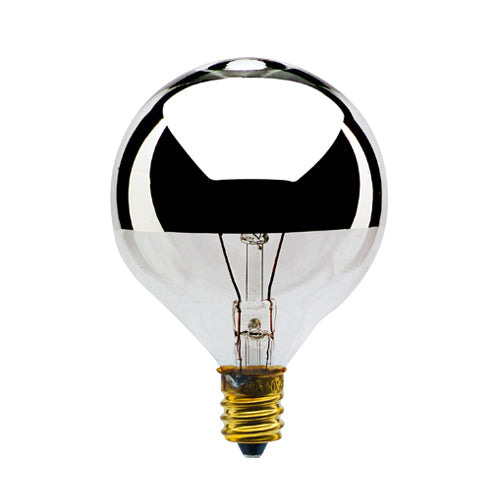 Bulbrite 25G16HM 25W Dimmable Half Chrome G16.5 Globe Bulb - E12 Base