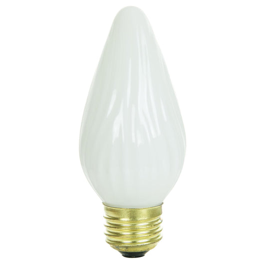 Sunlite 60 Watt Flame Twist, Medium Base, White - 12 Pack