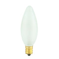Bulbrite 40CTF/25/2 40W B8 Torpedo Chandelier Bulb - E12 Base - Frost