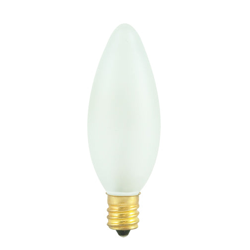 Bulbrite 40CTF/25/2 40W B8 Torpedo Chandelier Bulb - E12 Base - Frost