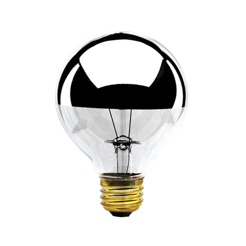 Bulbrite 40G25HM 40W Dimmable Half Chrome G25 Globe Bulb - E26 Base