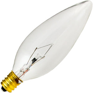 40CTC/E12 - 40W 120V B8 Incandescent Candelabra Base, Clear