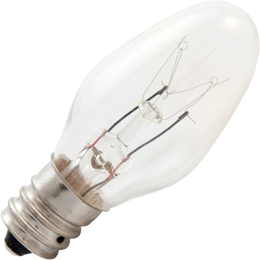4C7 Bulb 4W 120V C7 Incandescent Candelabra Base Clear