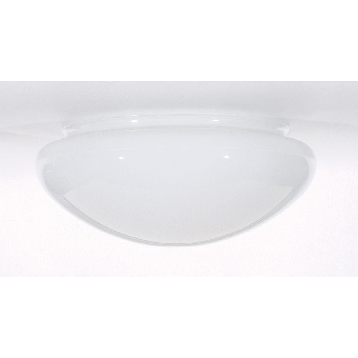 Satco 50-330 8" Mushroom Glass Shade, 9-1/2" Dia, 7-7/8" Fitter, 4" H, Sprayed Inside White