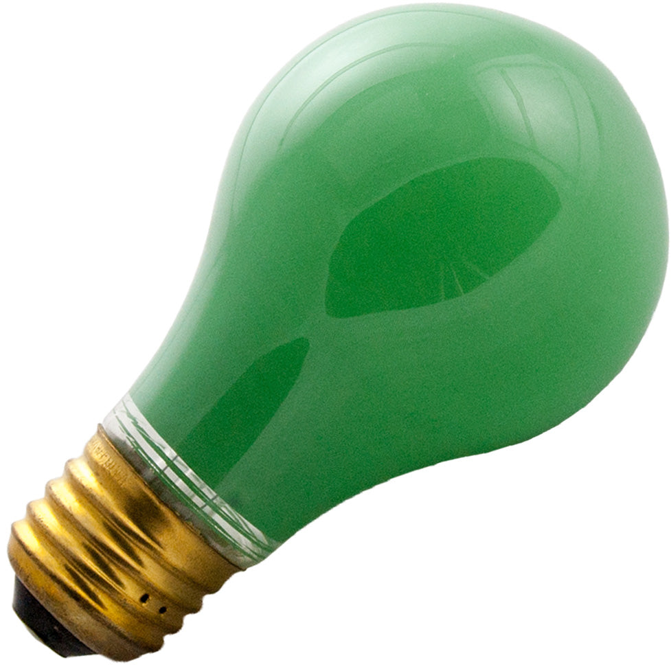60A/G Bulb 60W 120V A19 Incandescent Medium Base Green
