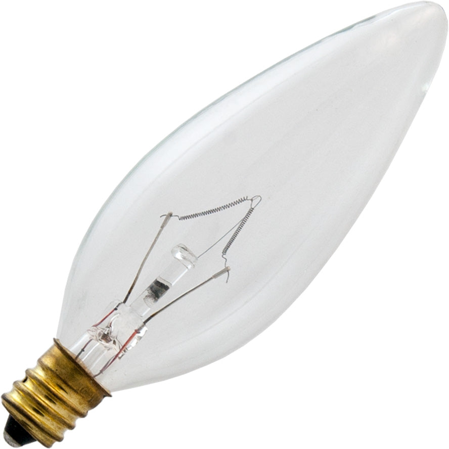 60CAC Bulb 60W 130V B10 Incandescent Clear Candelabra Base