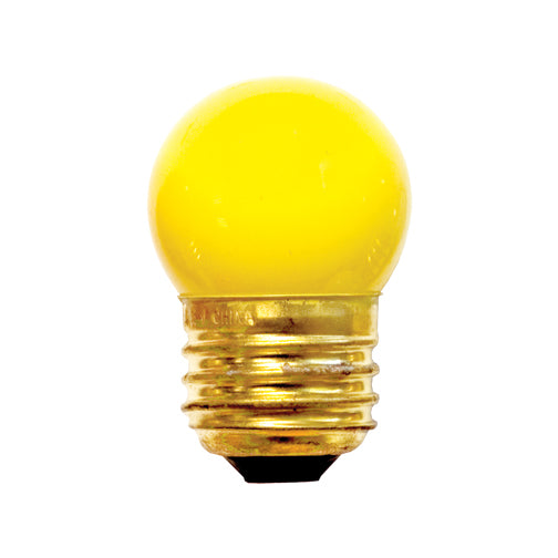 Bulbrite 7.5S11Y 7.5W Dimmable S11 Night Light Replacement Bulb - E26 Base - Yellow
