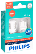 Philips 7443 ULTINON LED Car Signaling Bulb - RED - 2PK