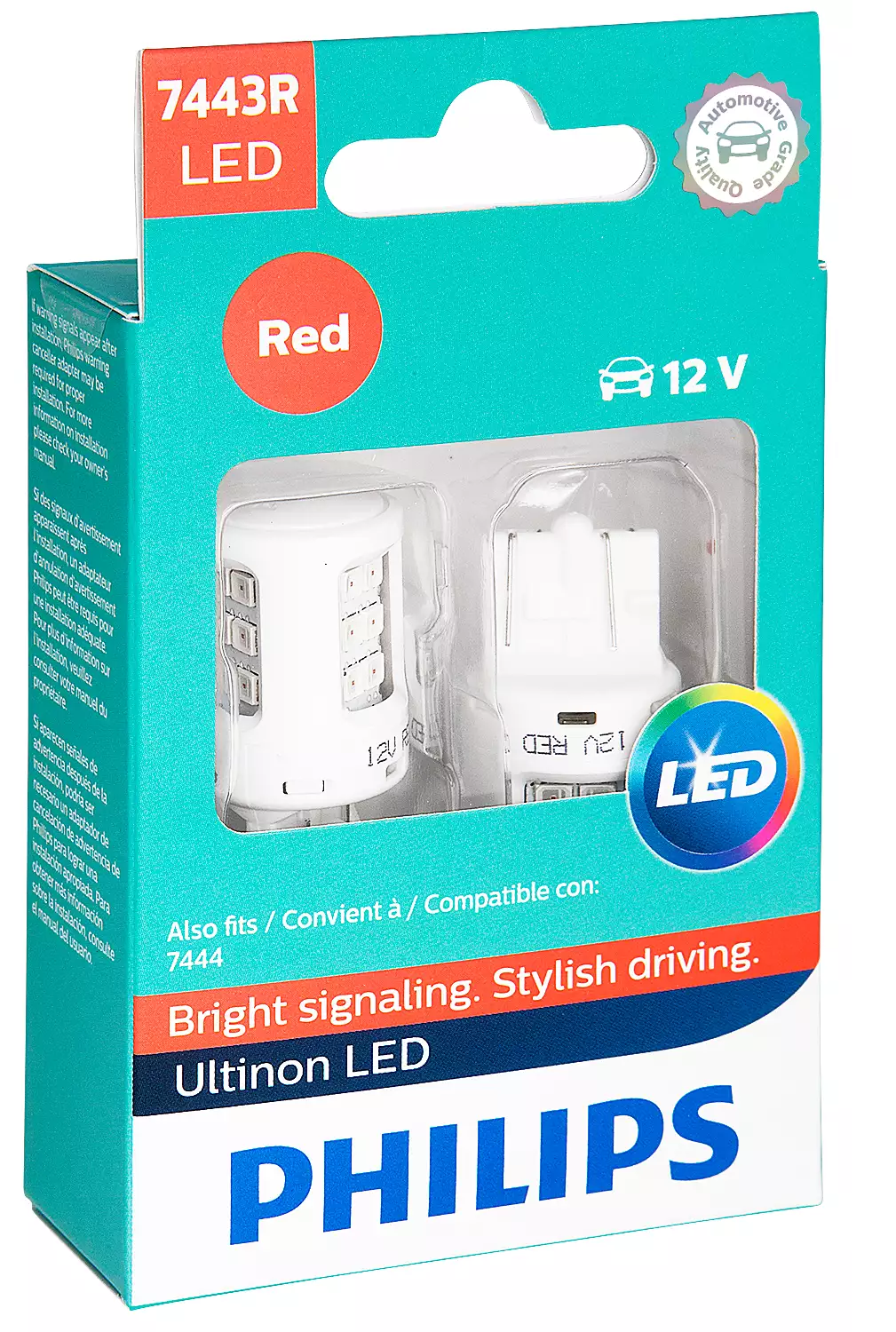Philips 7443 ULTINON LED Car Signaling Bulb - RED - 2PK