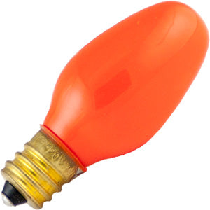7C7/O Bulb 7W 120V Incandescent Candelabra Base Orange