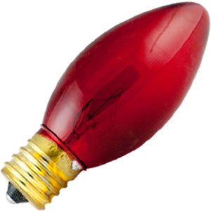 Bulbrite 7C9TR Bulb | 7W 120V C9 Transparent Red E17 Base