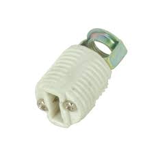Satco 80-1582 Threaded G9 Porcelain Socket, Push-In Terminals, Double Leg, 660W, 250V