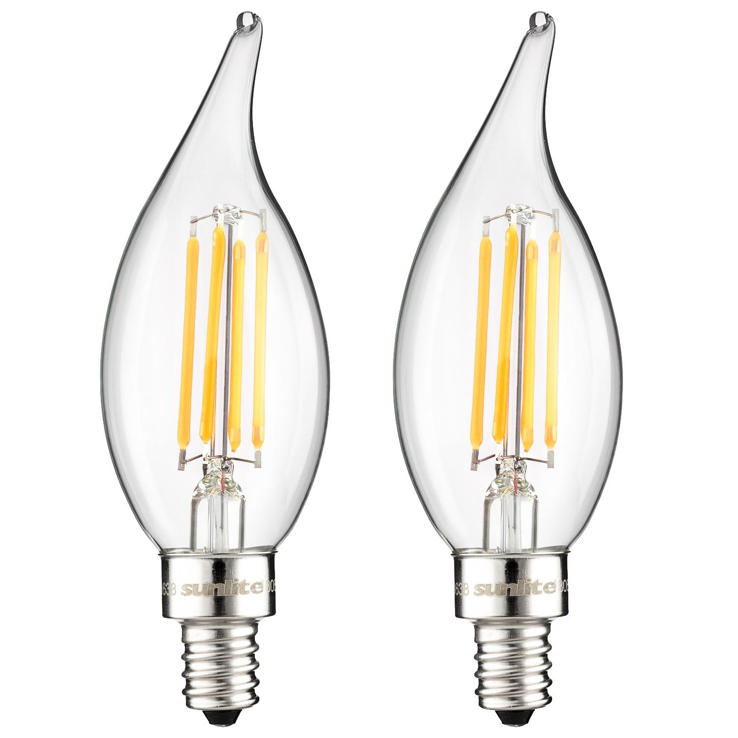 Sunlite LED Vintage Chandelier 4W (40W Equal) E12 Base Warm White - 2 Pack