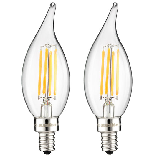 Sunlite LED Vintage Chandelier 4W (40W Equal) E12 Base Warm White - 2 Pack