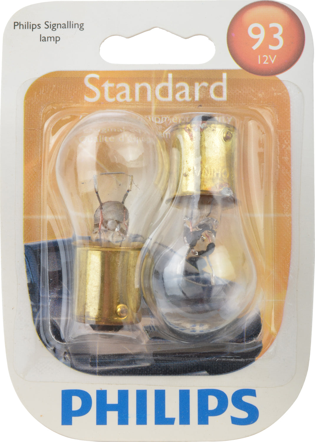 Philips 93B2 - 93 Incandescent Auto Bulb - 2 Pack