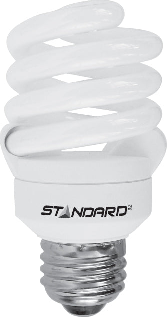Standard CF13/T2/27K/SPIRAL/E26/STD | 13W Screw in Lamps T2 Spiral Compact Fluorescent - 2700K